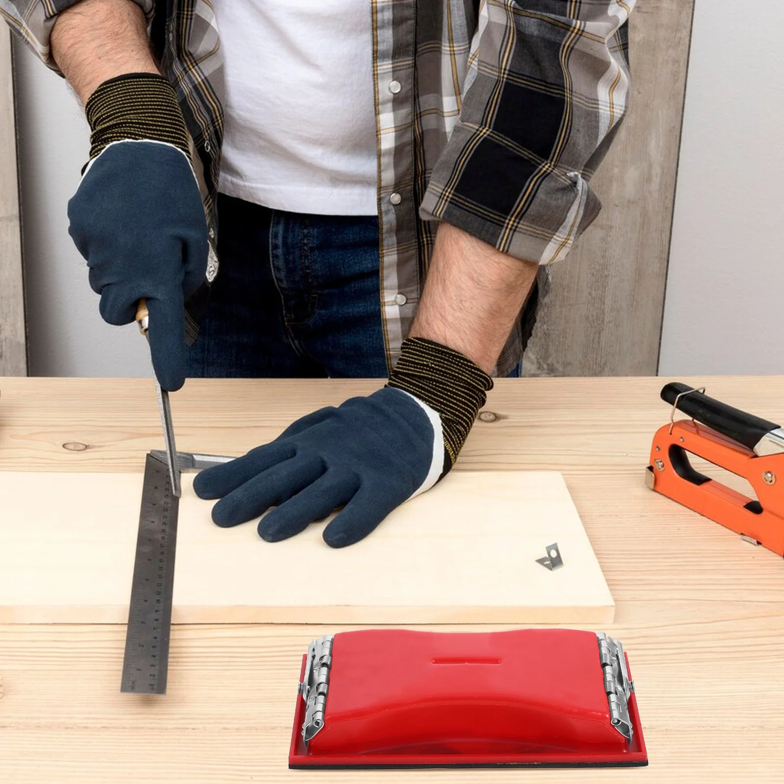 

Lightweight Plastic Sandpaper Holder for Woodworking Drywall Sanding Manual Polishing Tool Rack Versatile Fine Abrasive Fixing