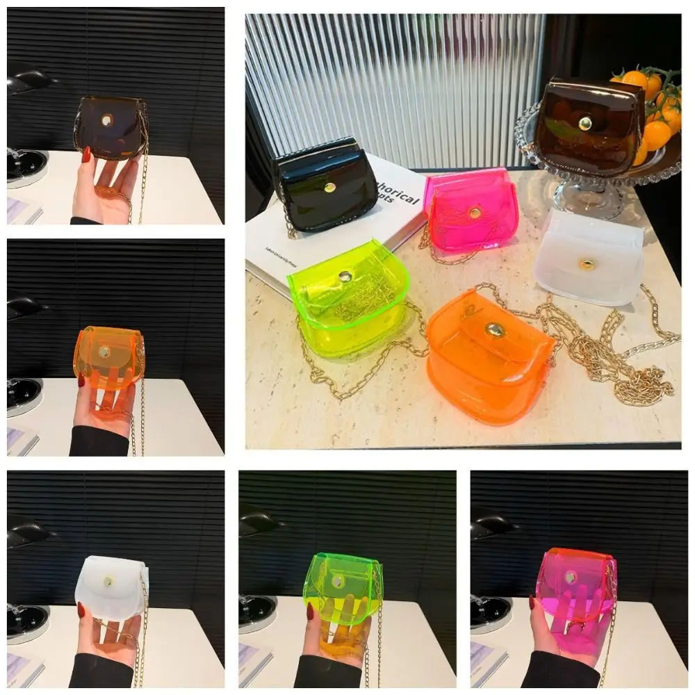 

Fashion The Water-Sprinkling Festival Mini Saddle Bag PVC Jelly Small Square Bag Leisure Waterproof Vacation Beach Bag Swimming