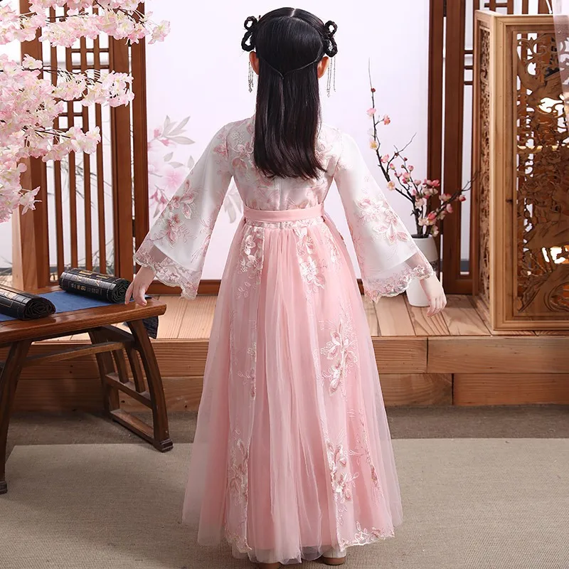 Menina moderna hanfu estilo chinês vestido de halloween fada crianças roupas vestidos tradicional cosplay crianças traje meninas vestidos