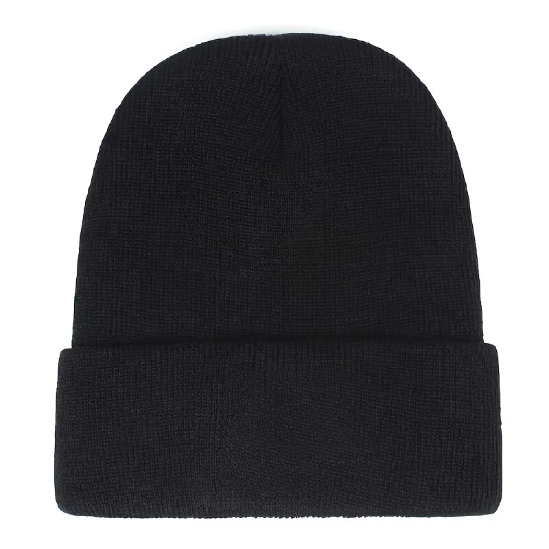 1PC Autumn and Winter Men's and Women's Outdoor Fashionable Warm Woolen Hat Simple and Fashionable Solid Color Knitted Pullover