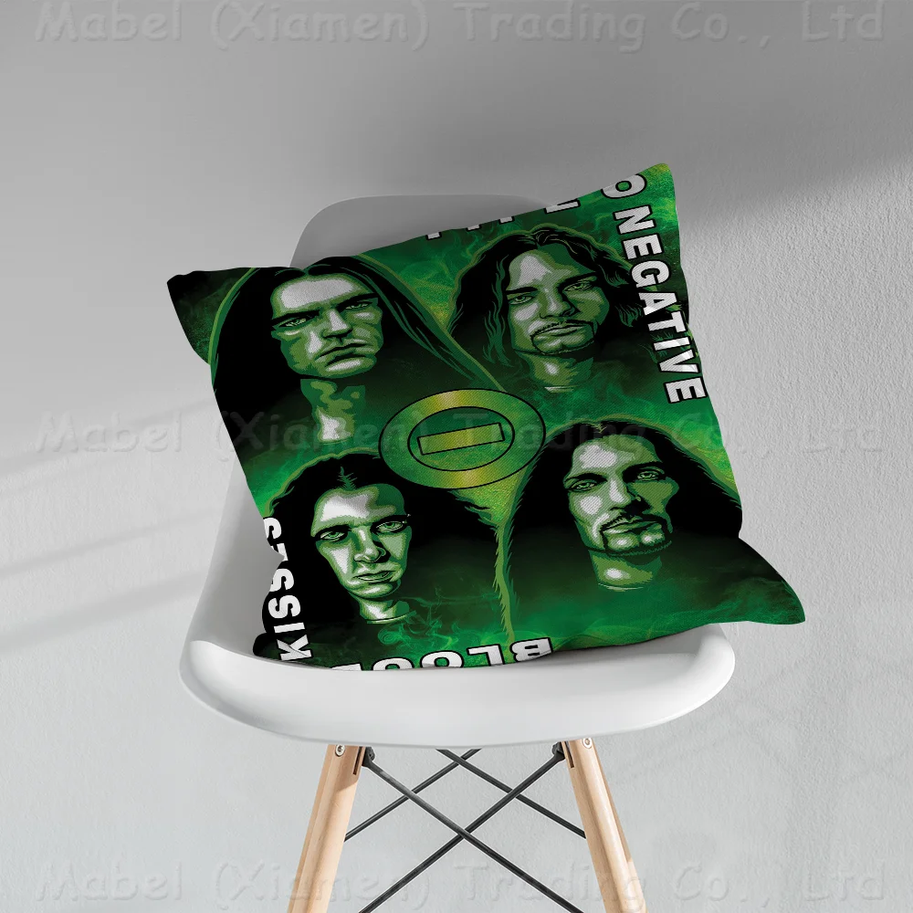 Rock Band T-Type O-N-Negative Cushion Cover Car Throw Pillow Case For Sofa Car Christmas Gift 40x40cm 45x45cm