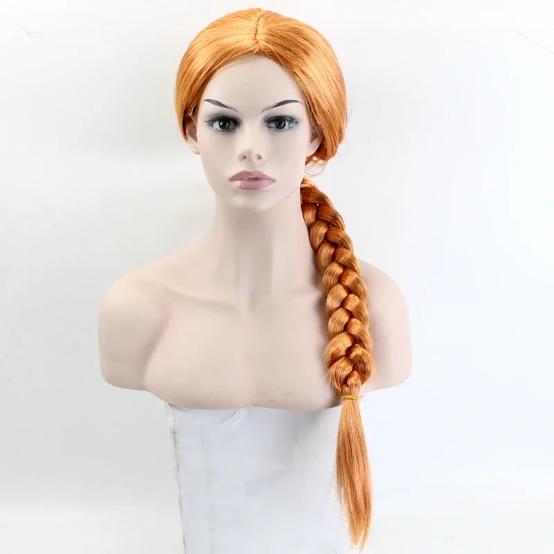 Morematch Fiona Wigs Long Straight Cosplay Wig Orange 60 Cm Synthetic Hair For Women Halloween Heat Resistant Synthetic Wig