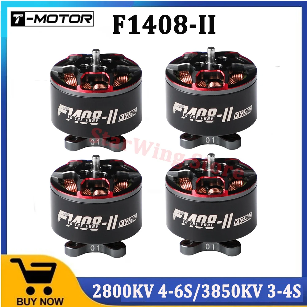 T-Motor F1408 II Cinewhoop Motor 2800KV 4-6S 3850KV 3-4S Brushless Motor Light Motor Super Power for FPV 3-4inch Racing Drone