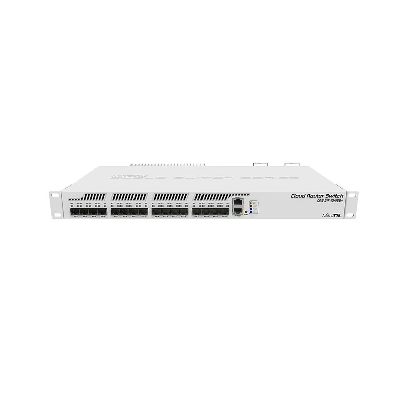 MikroTik CRS317-1G-16S+RM Cloud Router Smart Switch 1 x Gigabit LAN, 16 x SFP+ Cages, Dual Core 800MHz CPU, 1GB RAM 1U Rackmount