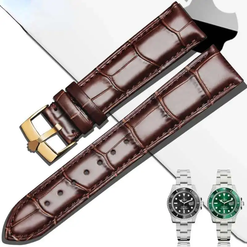 Smart watch Leather Replacement Strap For Yacht-Master And Submariner Watches Daytona 21/20Mm