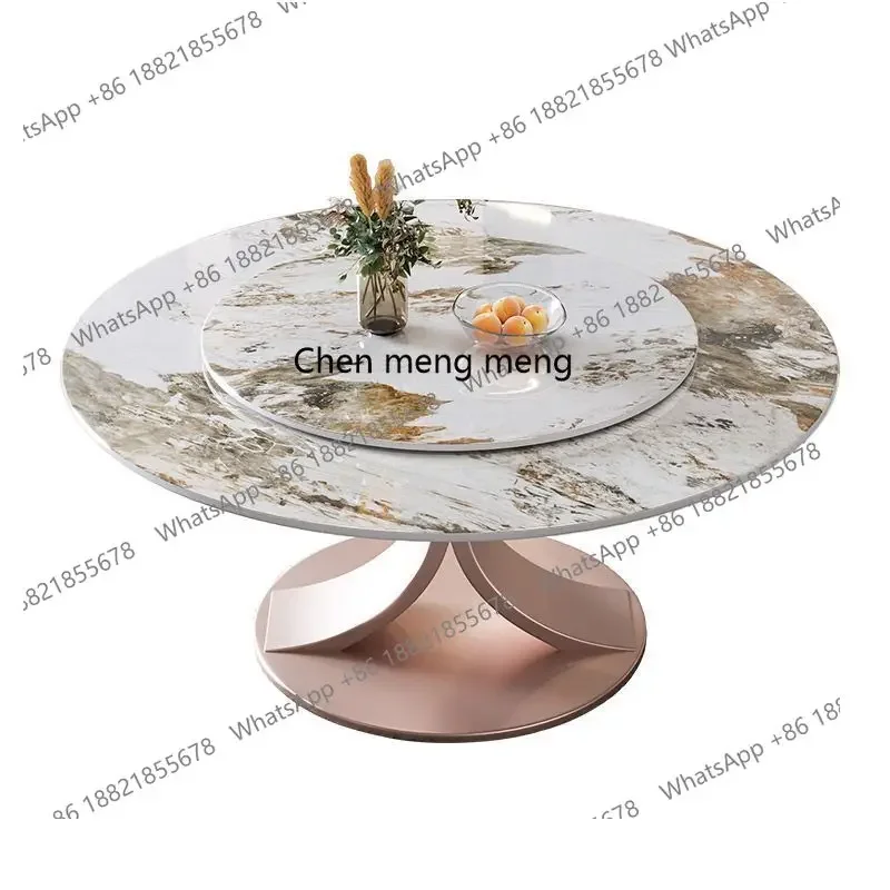 المبيعات الساخنة الراقية الخفيفة الفاخرة مشرق لوح الصخور طاولة طعام وكرسي مزيج المنزلية الحديثة طاولة طعام بسيطة مع تو #5