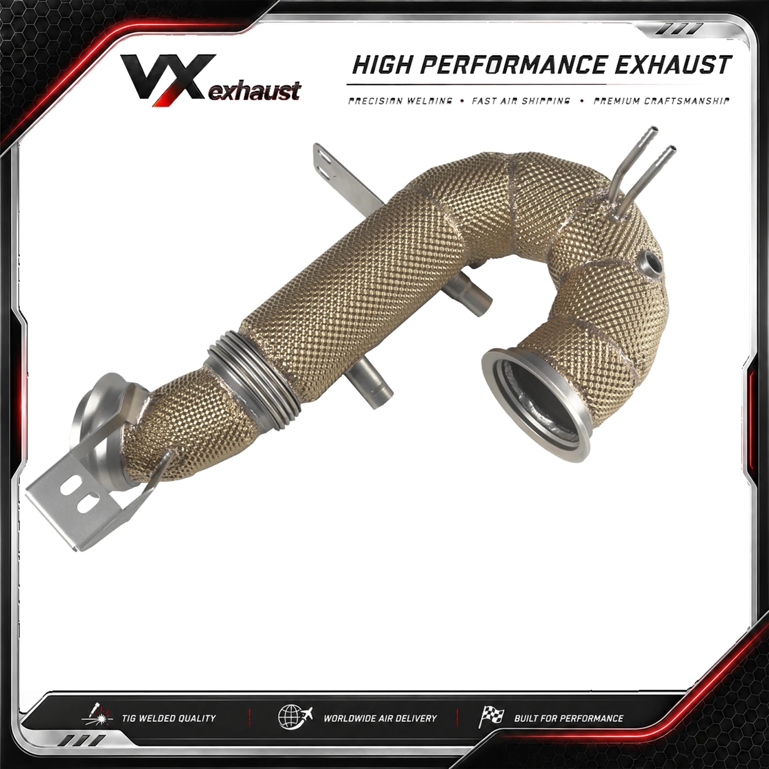 VX High Performance Downpipe for Mercedes-Benz C300 W206 2.0T T304 Stainless Steel 2022+