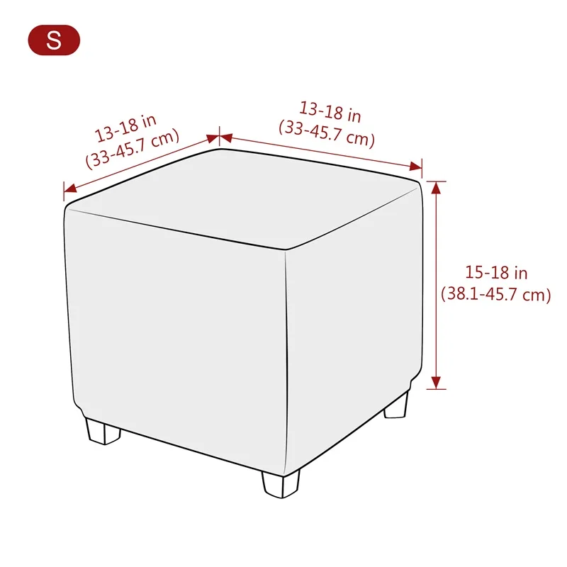 1PC Elastic Square Ottoman Stool Covers All-inclusive Durable Footstool Slipcover Dust-proof Seat Cover for Living Room Decor image 2