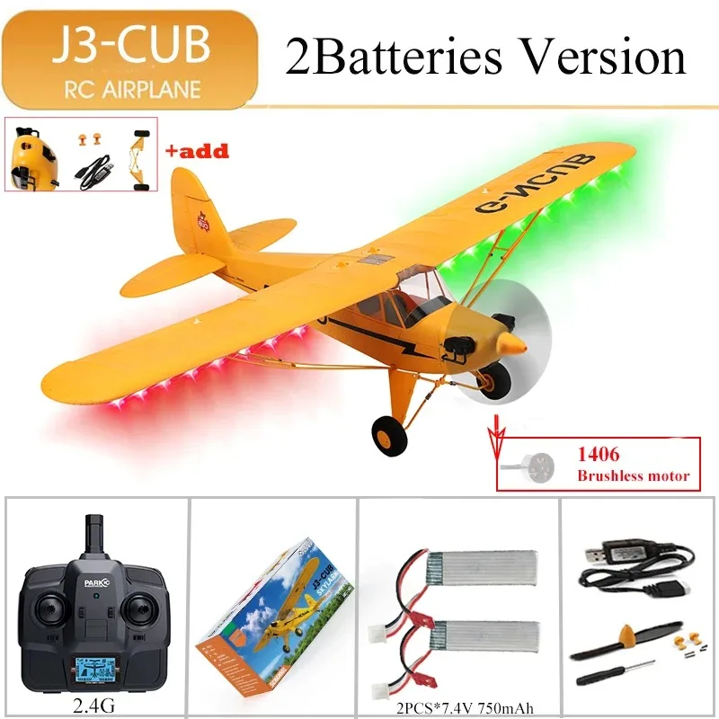 Heißer Verkauf RC Flugzeug RTF 2,4G Bürstenlosen Motor 3D/6G Fernbedienung Flugzeug Wltoys A160 Verbesserte J3-CUB Ready To Fly