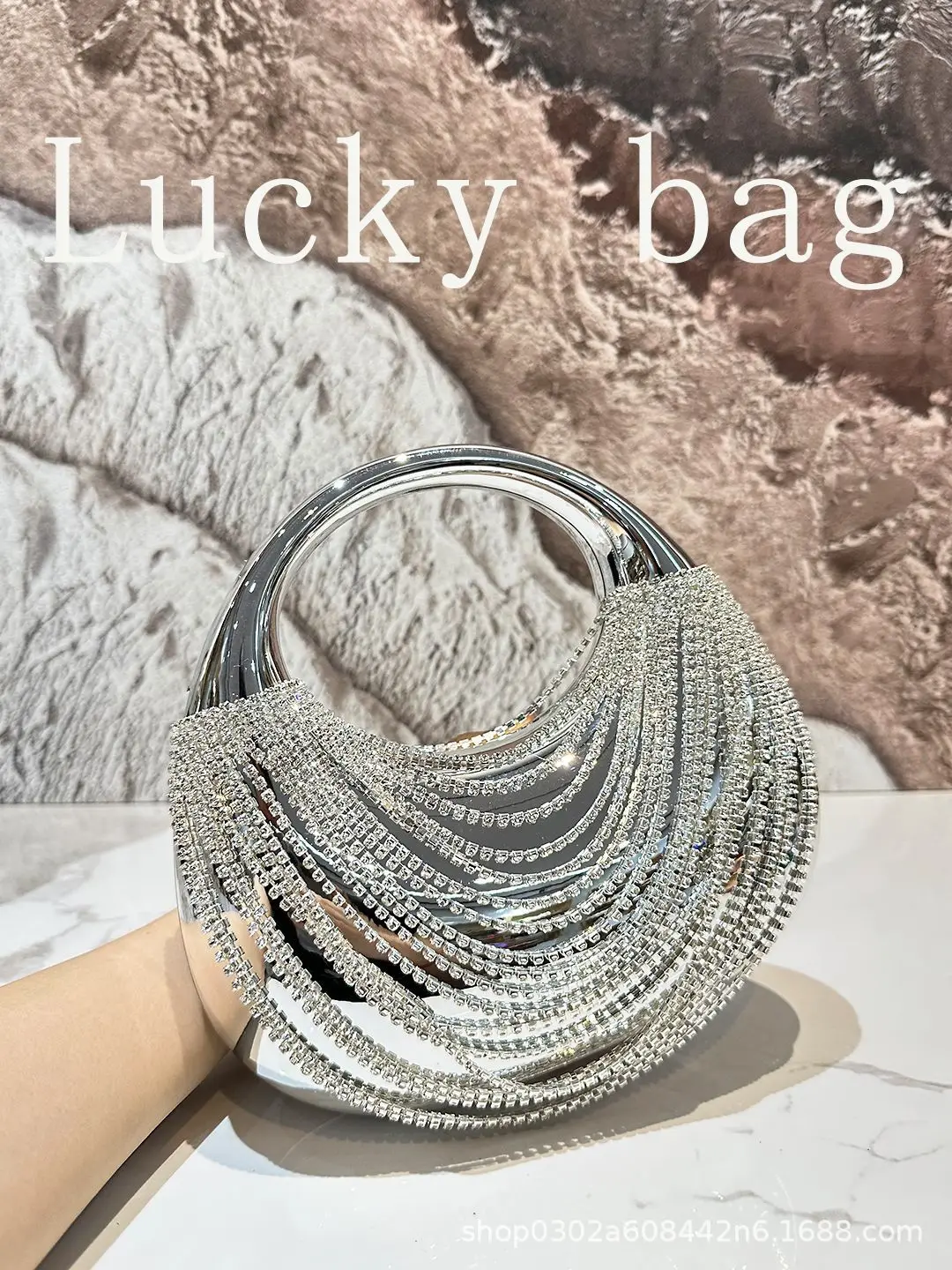 Diamond Evening Clutch Bag Golden Tassel Handbag Boutique Novelty Metallic Rhinestone Purses And Handbags Bridal Wedding Party