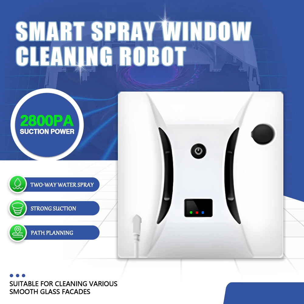 أداة تنظيف النوافذ الكهربائية الأوتوماتيكية بالكامل للتحكم عن بعد، أداة تنظيف الزجاج ذات الامتزاز القوي للغاية على الوجهين #1
