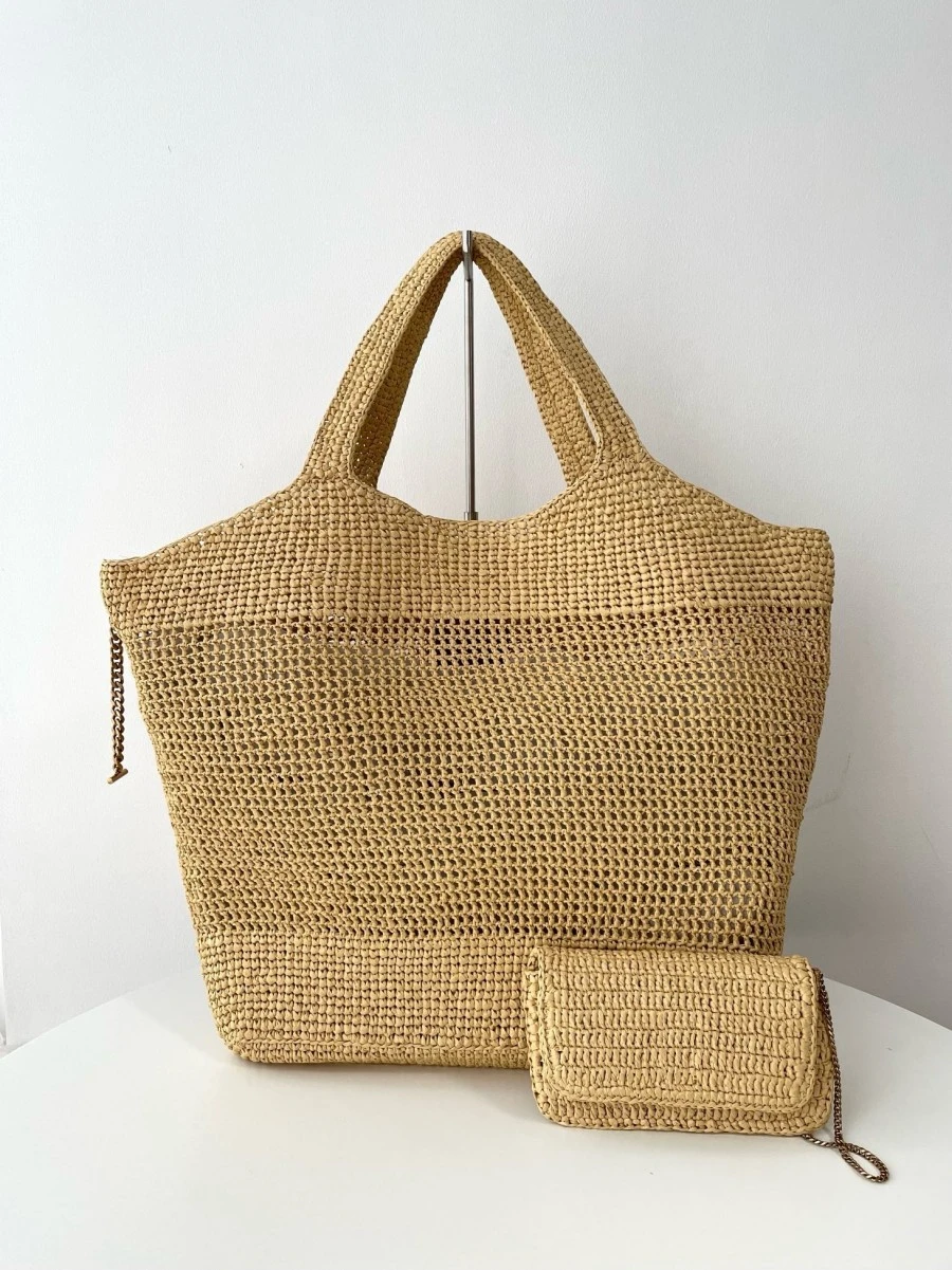 Large Capacity Grass Woven Shoulder Bag 2024 New Tote Bag High-quality Women\'s Shopping Bags Beach Vacation