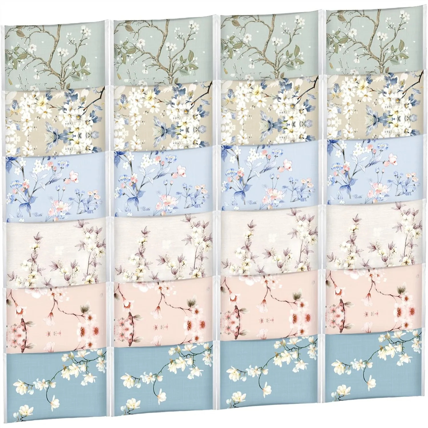

24 Packs Travel Size Pocket Tissues, 6 Styles Colored Flowers, Slim Wallet Pack for Wedding Party Favors