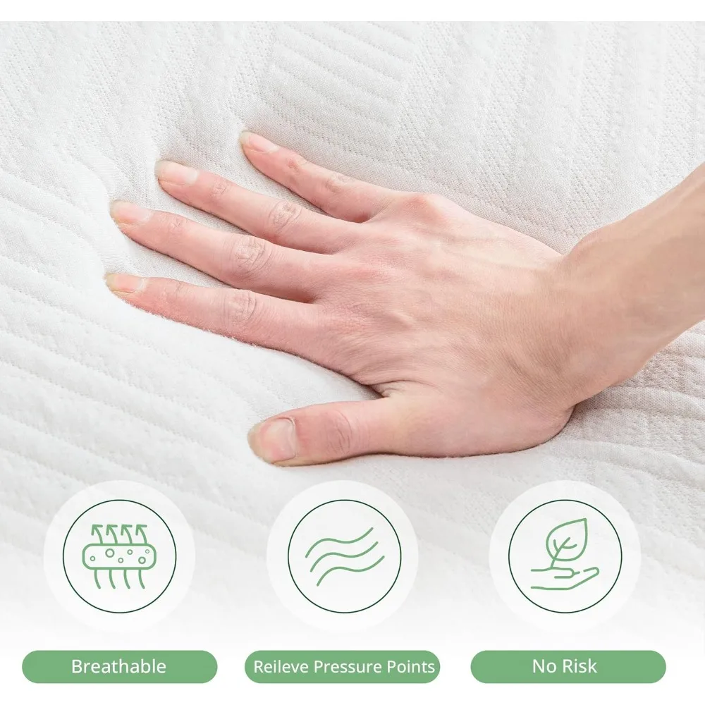 Materasso per camper corto da 10 pollici King, materasso verde gel rinfrescante per camper, camper e rimorchi, certificato certificato certifico USA, progettato e come