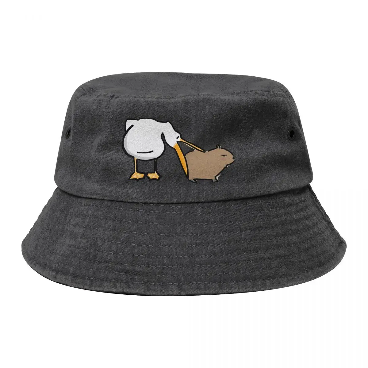 Pelican Tries to Eat Capybara Meme Bucket Hat birthday Hat Man For The Sun Hood Women's Beach Visor Men's