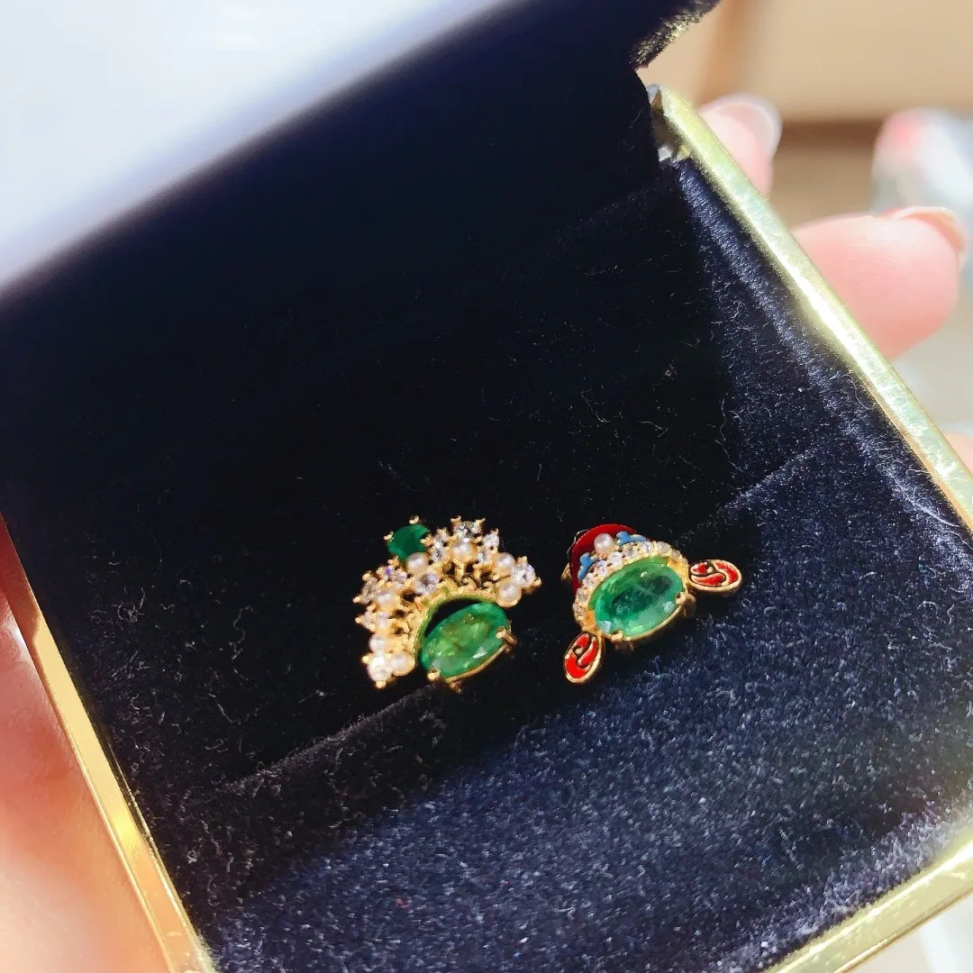 

Гламурные серьги-гвоздики из натурального изумруда S925, серебряные серьги, дизайнерские ювелирные изделия, роскошный и современный модный подарок