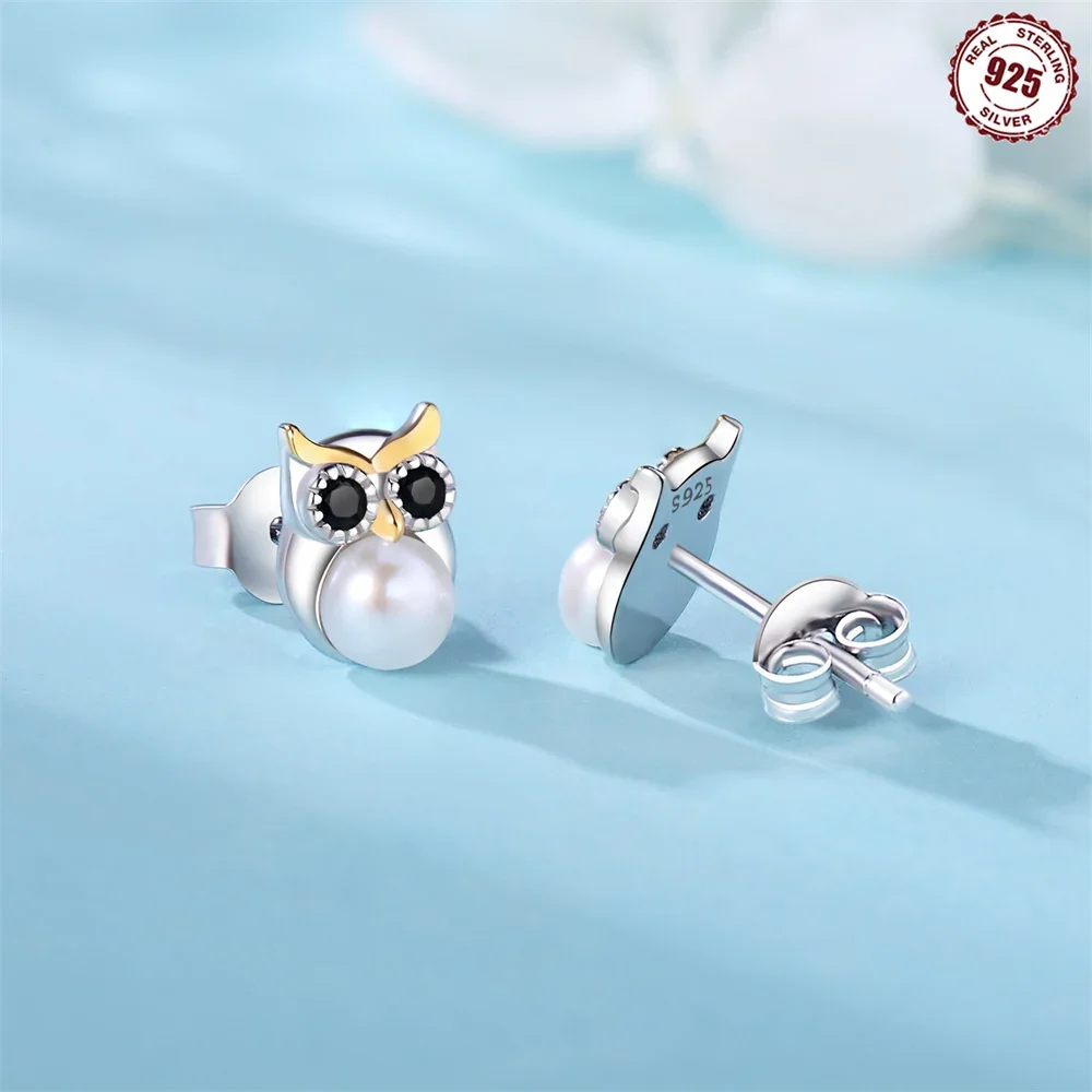 925 Sterling Silver Earrings Panda Owl Rabbit Hug Moon Aretes De Mujer Luxury Exquisite Jewelry Gift Earrings for Women