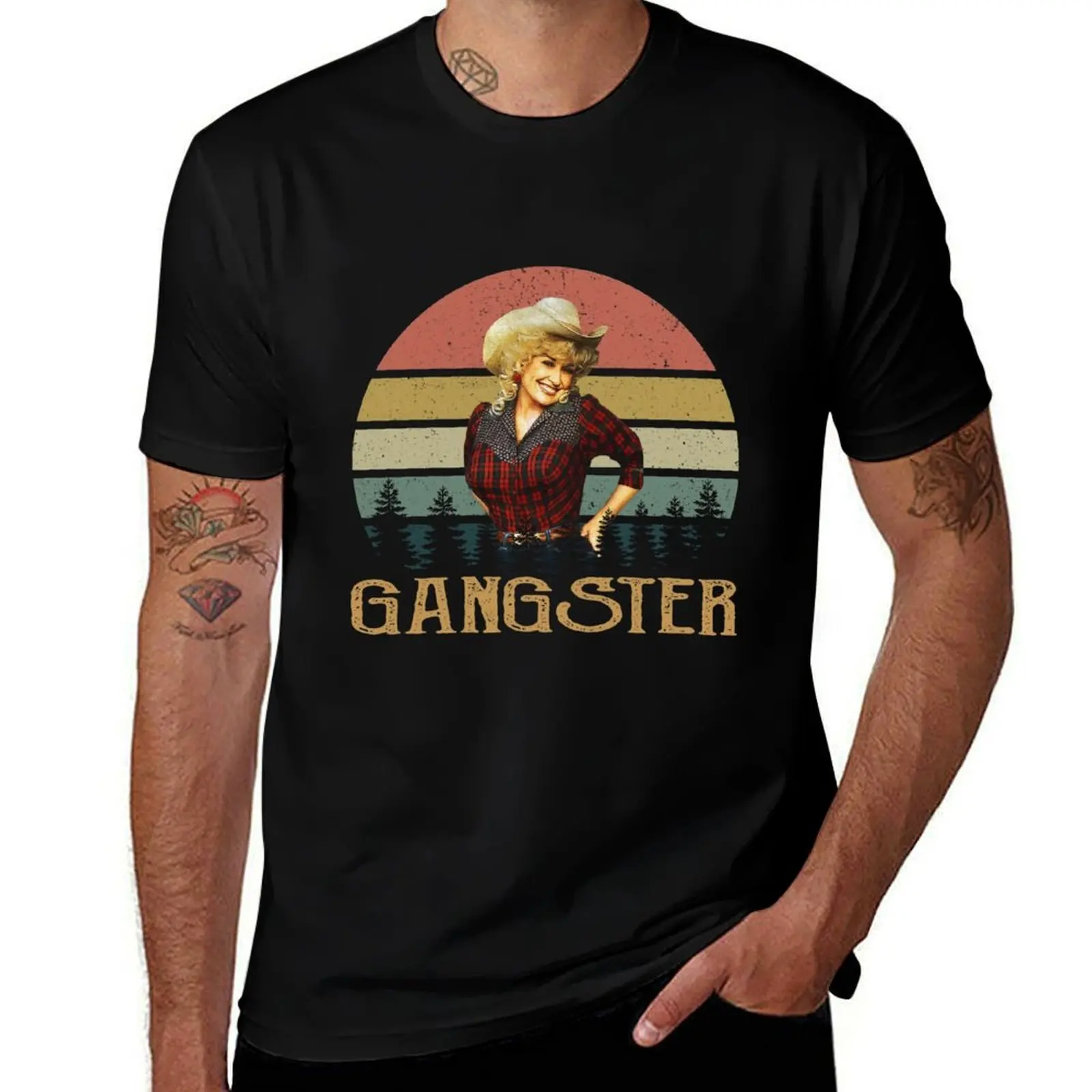 

Gangster Dolly Tee Parton Country Musician Arts T-Shirt Festival Casual Short Sleeve