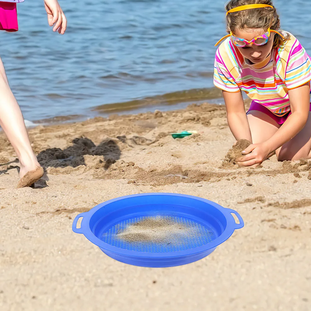 4Pcs Kids Beach Sand Sieve Plastic Sand Sifters Large Capacity Portable Lightweight Strainers for Outdoor Sandbox Digging Shell