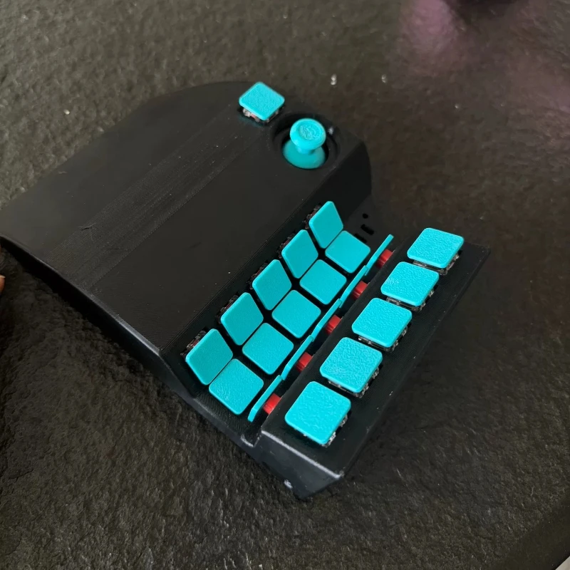 DIY One Hand Curved Gaming Keyboard Custom Joystick Ultra-thin Keycap Wired Ergonomics 3D-printed PlayerUnknown's Battlegrounds