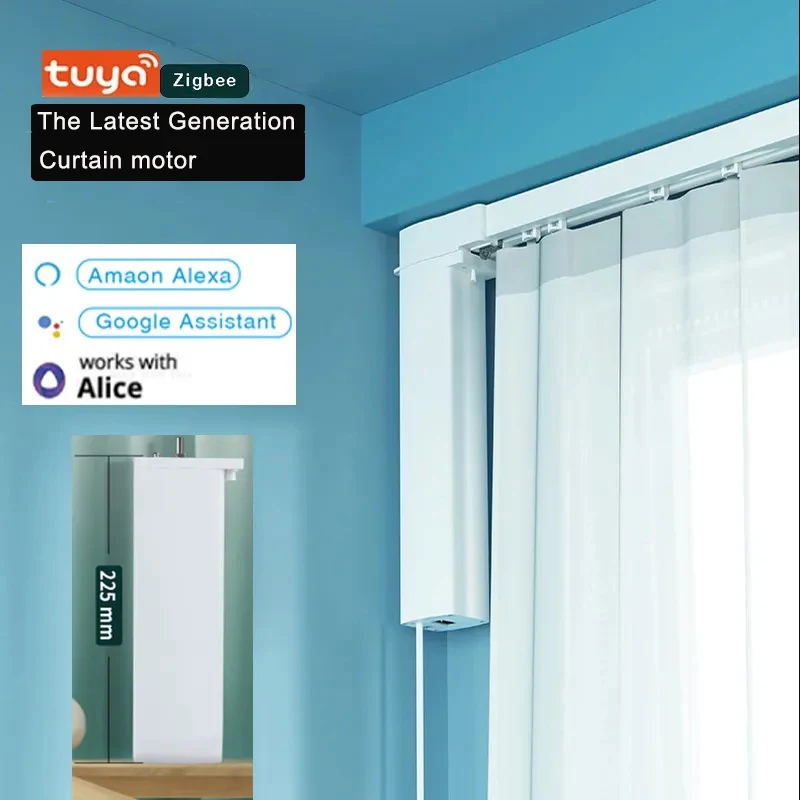 

Latest Generation Tuya Zigbee Curtain Motor Track Smart Home Electric Engine Customized Cornice Support Alexa Alice Google Home