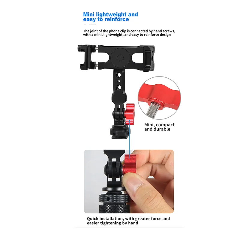 1 conjunto multifuncional bota fria boca rotativa clipe de telefone horizontal vertical câmera monitor suporte do telefone preto