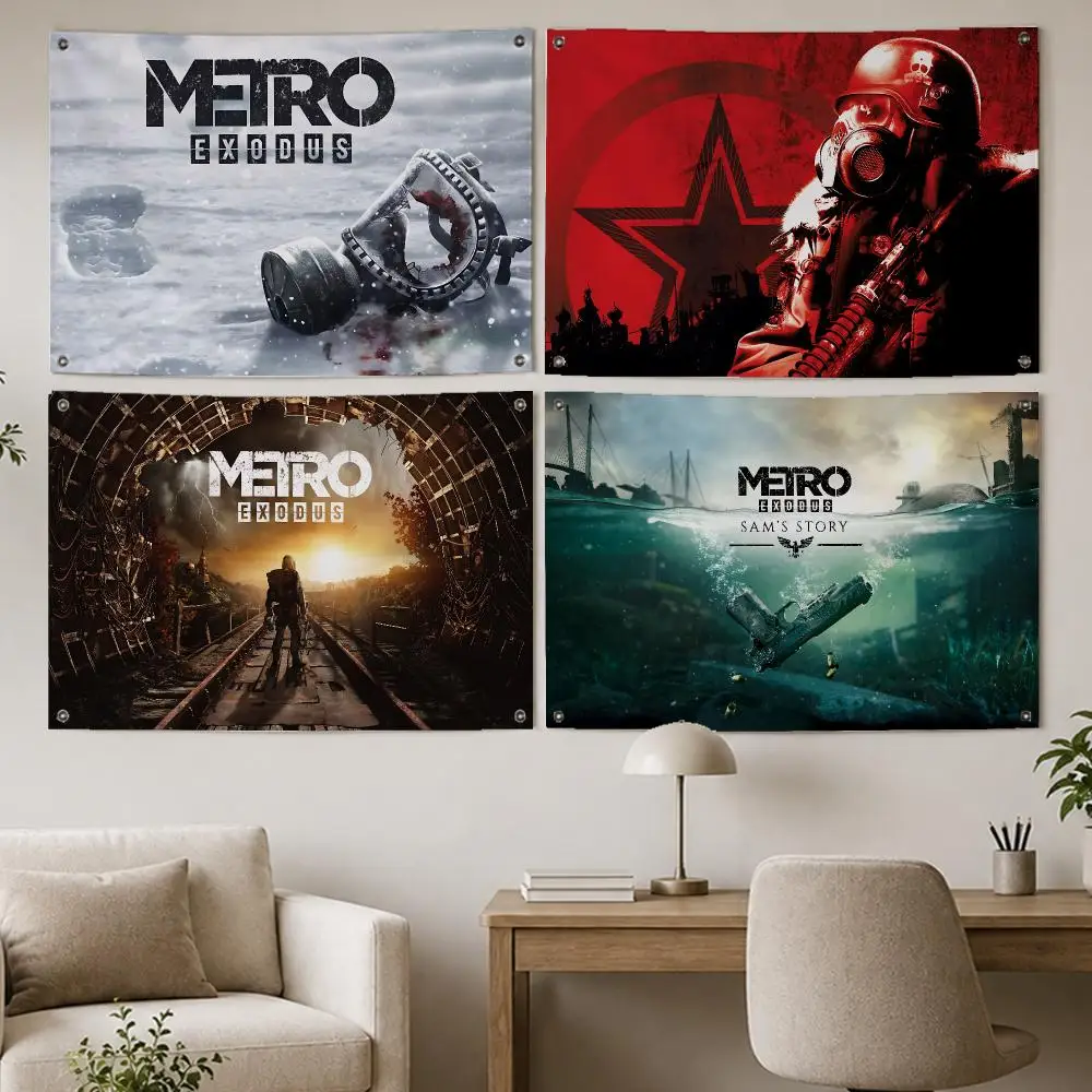 Bold Game Metro Exodus Flags Room Home Decor Wall‑Hanging Art Banner, Outdoor for Bedroom Party Background Decoration