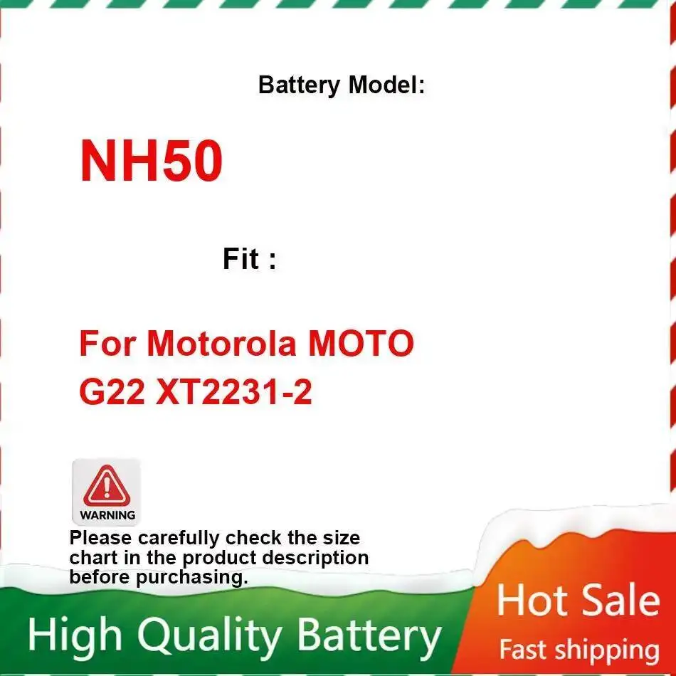 

Reliable Replacement NH50 For Motorola Moto G22 XT2231-2 5000Mah Mobile Phone Battery