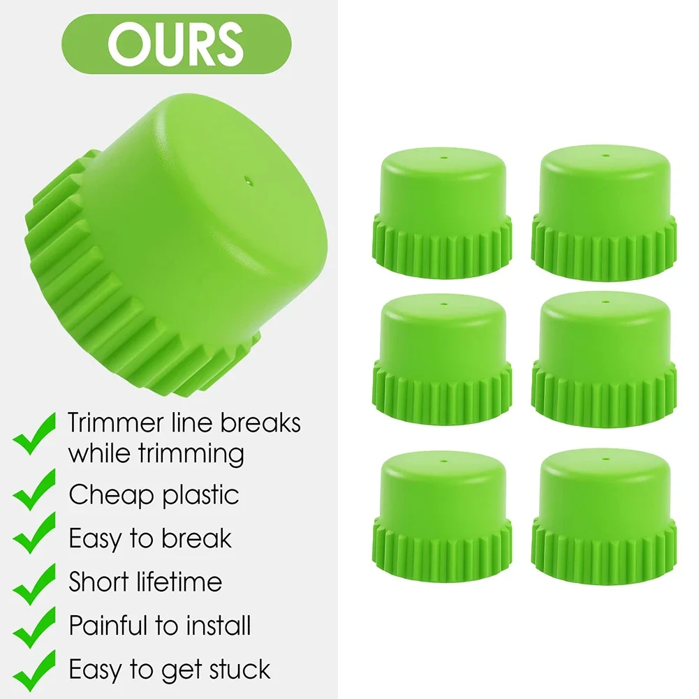 6-Pack SB00L00 ABS Bump Knob For Greenworks 80V ST80L200 And Select 40V 24V Trimmers Spool Head Feed Cap Replacement