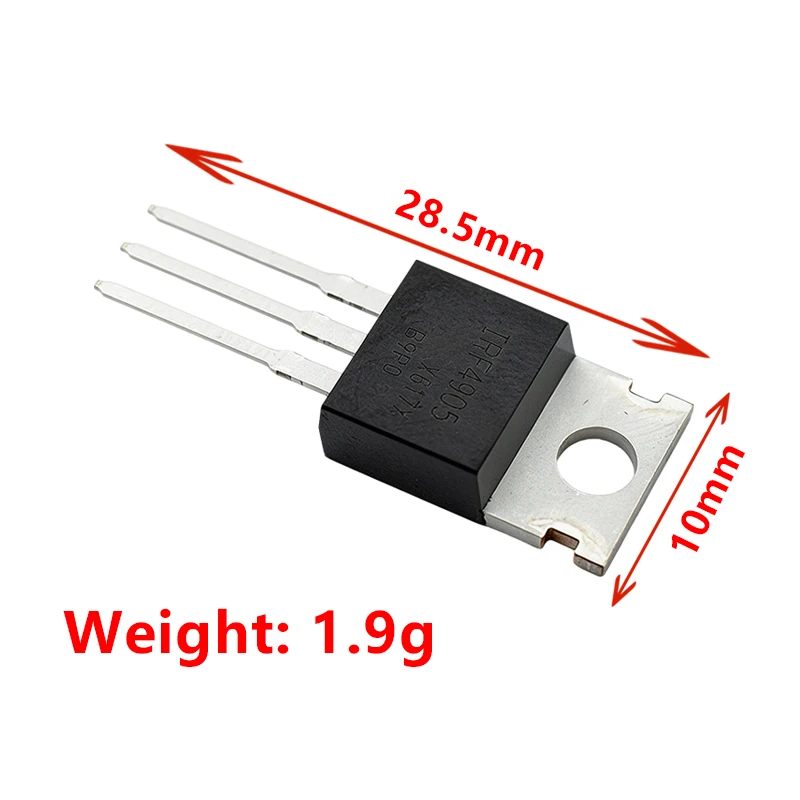 5PCS IRF4905 TO-220 P-Channel MOSFET Transistor 55V 74A Power Field Effect Tube Low On Resistance For Power Regulation