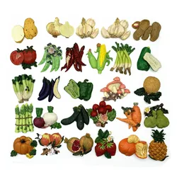 Creative 3d Delicious Food Vegetables Fruits Fridge Magnets Hand-painted Decorative Magnetic Refrigerator Stickers
