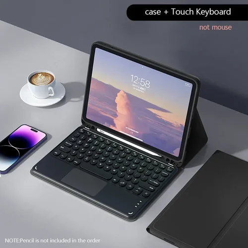 Imagen 2 del producto Para nuevo Xiaomi Redmi Pad 2 11 pulgadas 2025 Funda con teclado Bluetooth para Mi Redmi Pad 2 2025 Funda para teclado táctil Funda