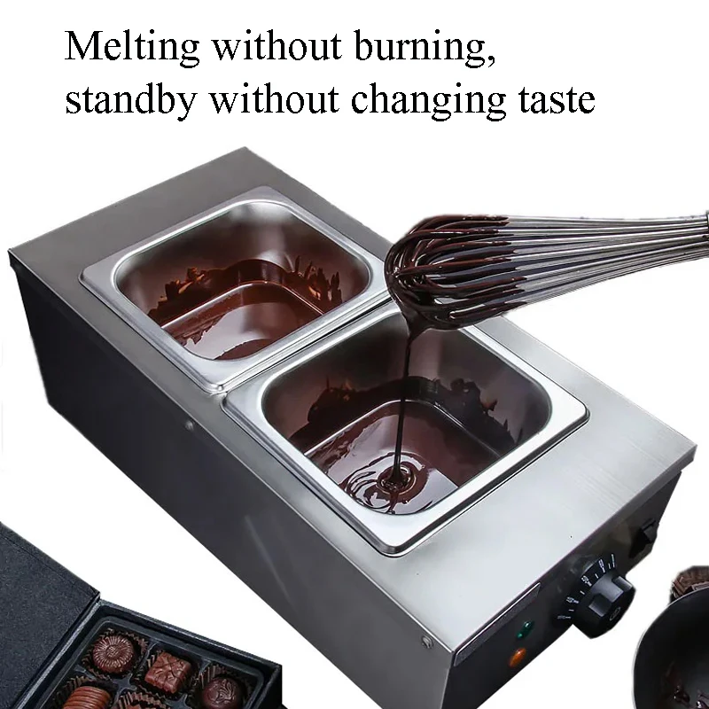 2 Lattices Electric Chocolate Melting Machine Digital Display Chocolate Melting Furnace Tempering Machine Heating Stove