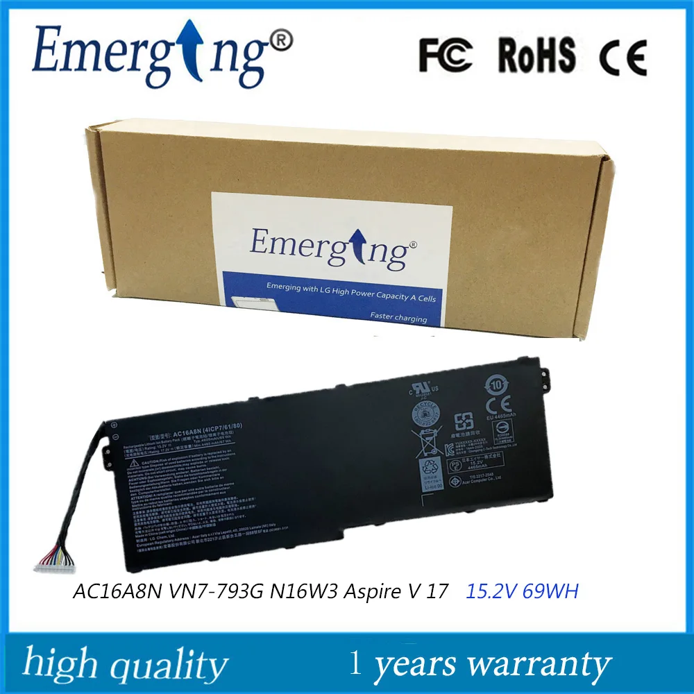 

15.2V 69Wh AC16A8N Original Laptop Battery For Acer VN7-793G N16W3 Aspire V 17 Nitro BE Black Edition 41CP7/61/80