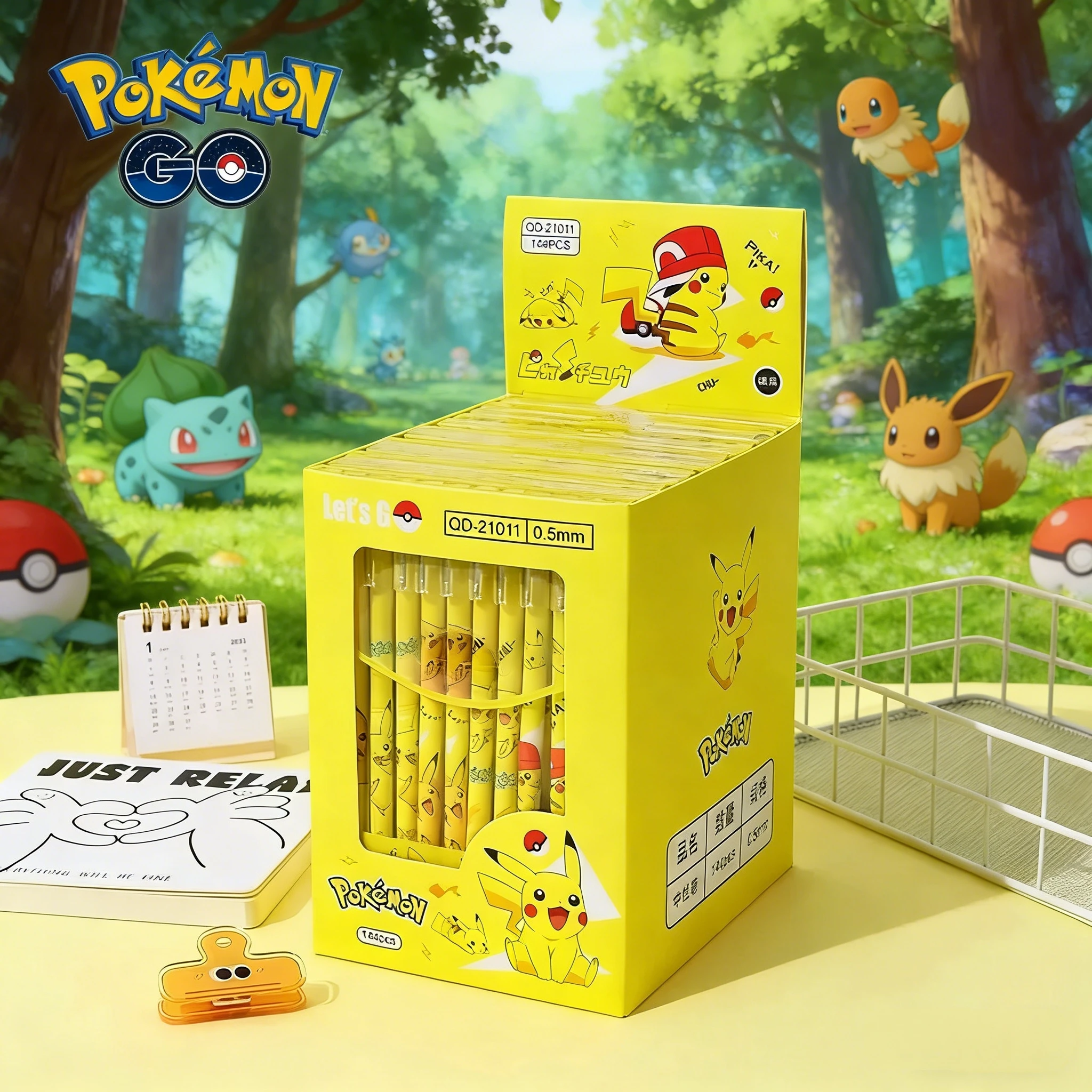

12-Pack Anime Pokemon Pikachu Erasable Gel Pen Set, 0.5mm Kawaii Anime Stationery for Children & Students Xmas Birthday Gift
