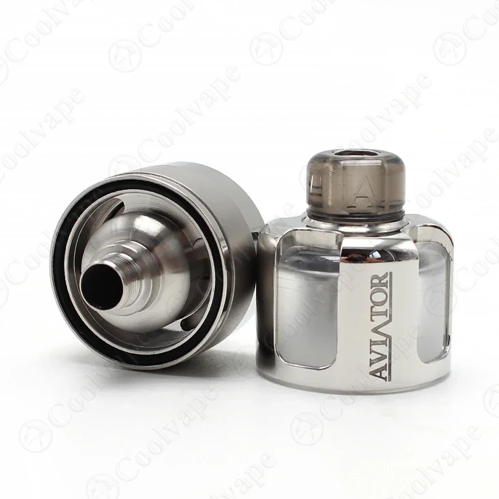 Wolfcoolvape Aviator Style RTA 22mm Atomizer 3.5ml 316SS PCTG Tank MTL DL 4 مدخل هواء خزان Vape قابل لإعادة البناء للسجائر الإلكترونية
