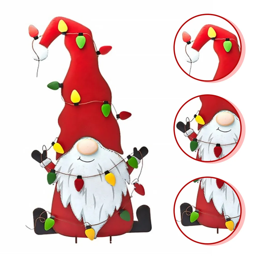 

1Pcs Christmas Garden Stakes Clear Lines Lovely Design Garden Decoration Props Christmas Supplies Festival Dwarf Decorations