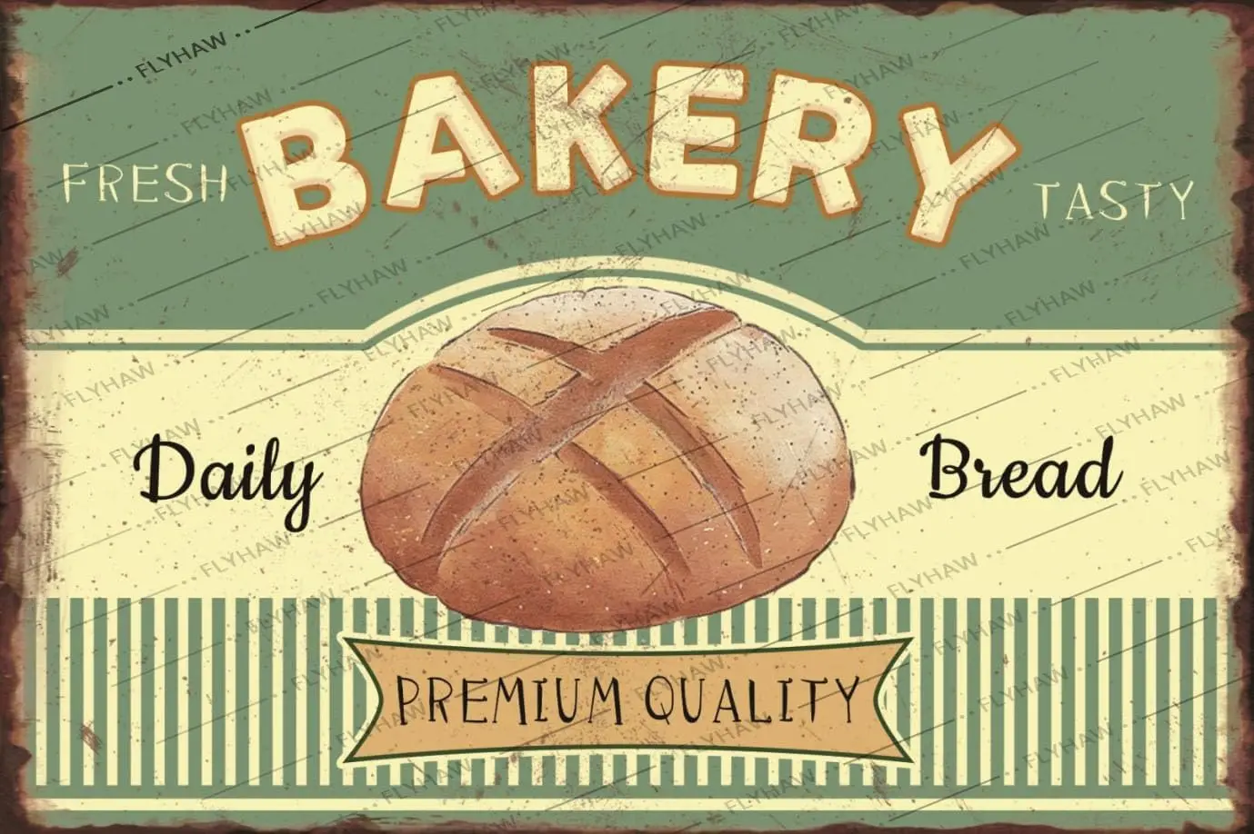 Y1,Bakery Tin Sign Tasty Daily Bread Vintage Metal Signs Wall Decor for Shop Home Kitchen Bar Restaurant Cafe  Inch-aluminum