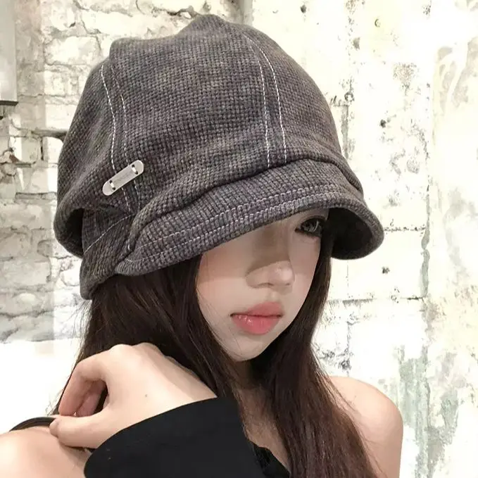 Vintage Women's Autumn Winter Slimming Versatile Knit Beanie Plus Size Soft Warm