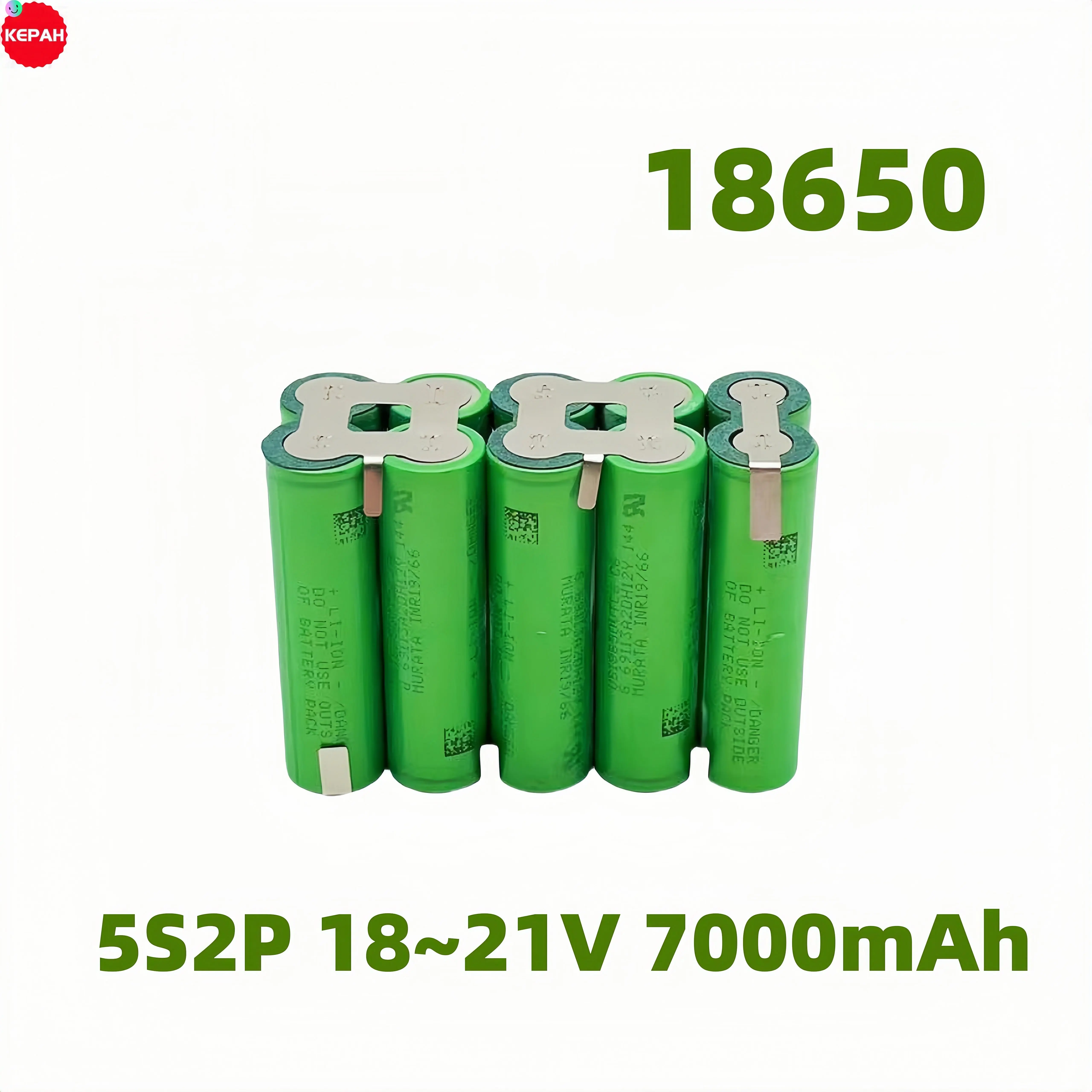 Batteria al litio ricaricabile 18V ~ 21V 18650 5 s2p 7000mAh, utilizzata per cacciaviti e trapani elettrici