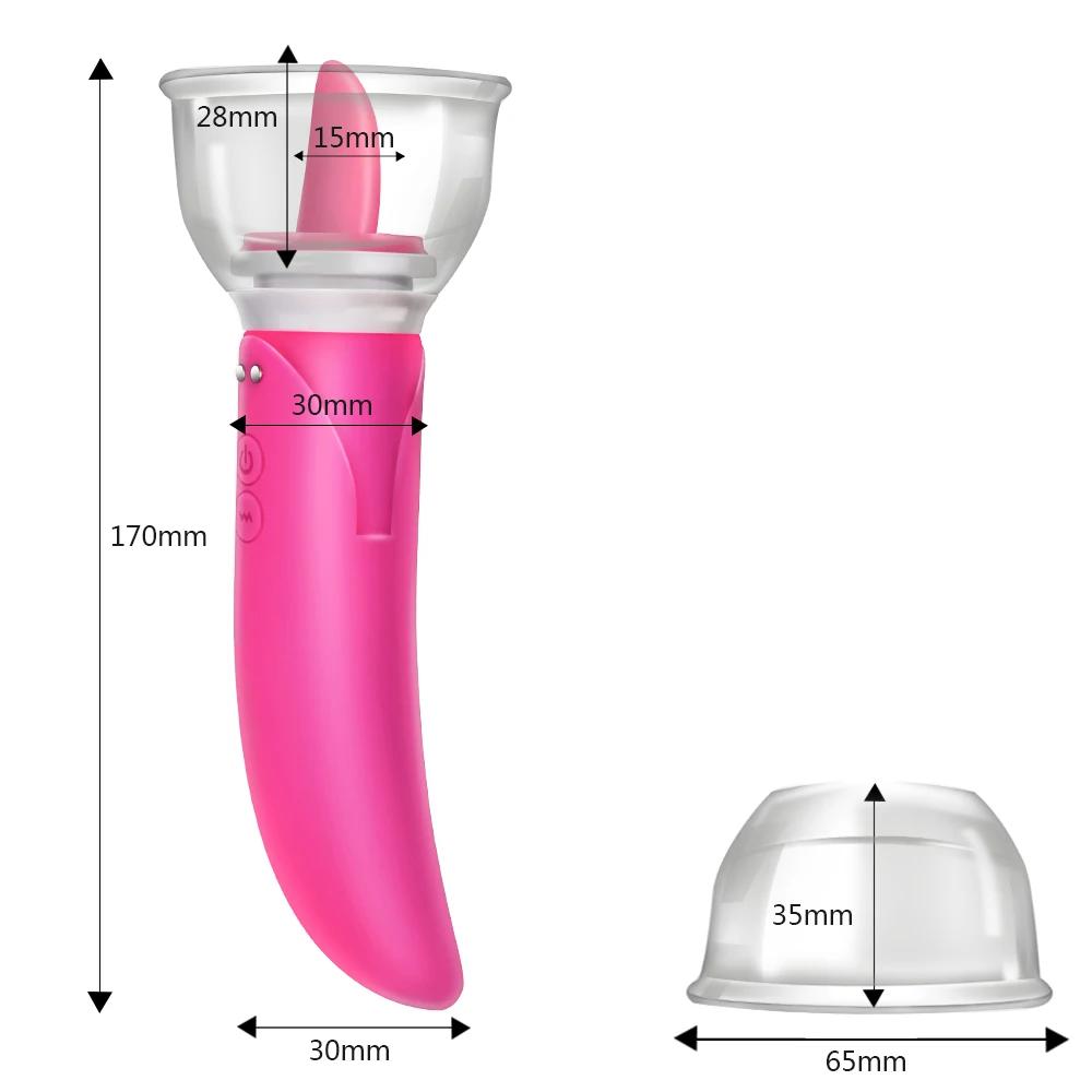 Tongue Licking Pump Dual Head Dildo Vibrator Clitoris  G-spot Vibrator Vagina Breast Massage Sex Toys for Women