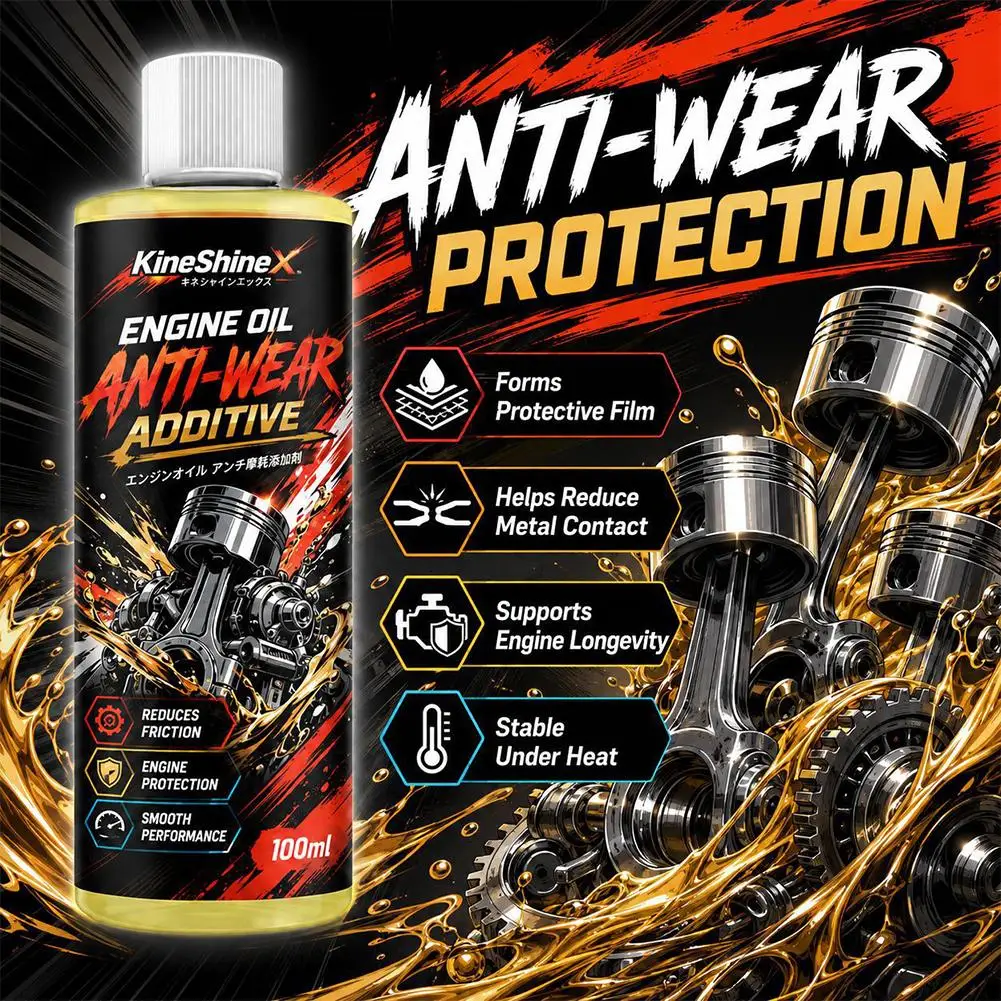 Car Engine Oil Anti-Wear Additive 100ml Reduces Friction Engine Protection Lubricant Booster Automotive Maintenance