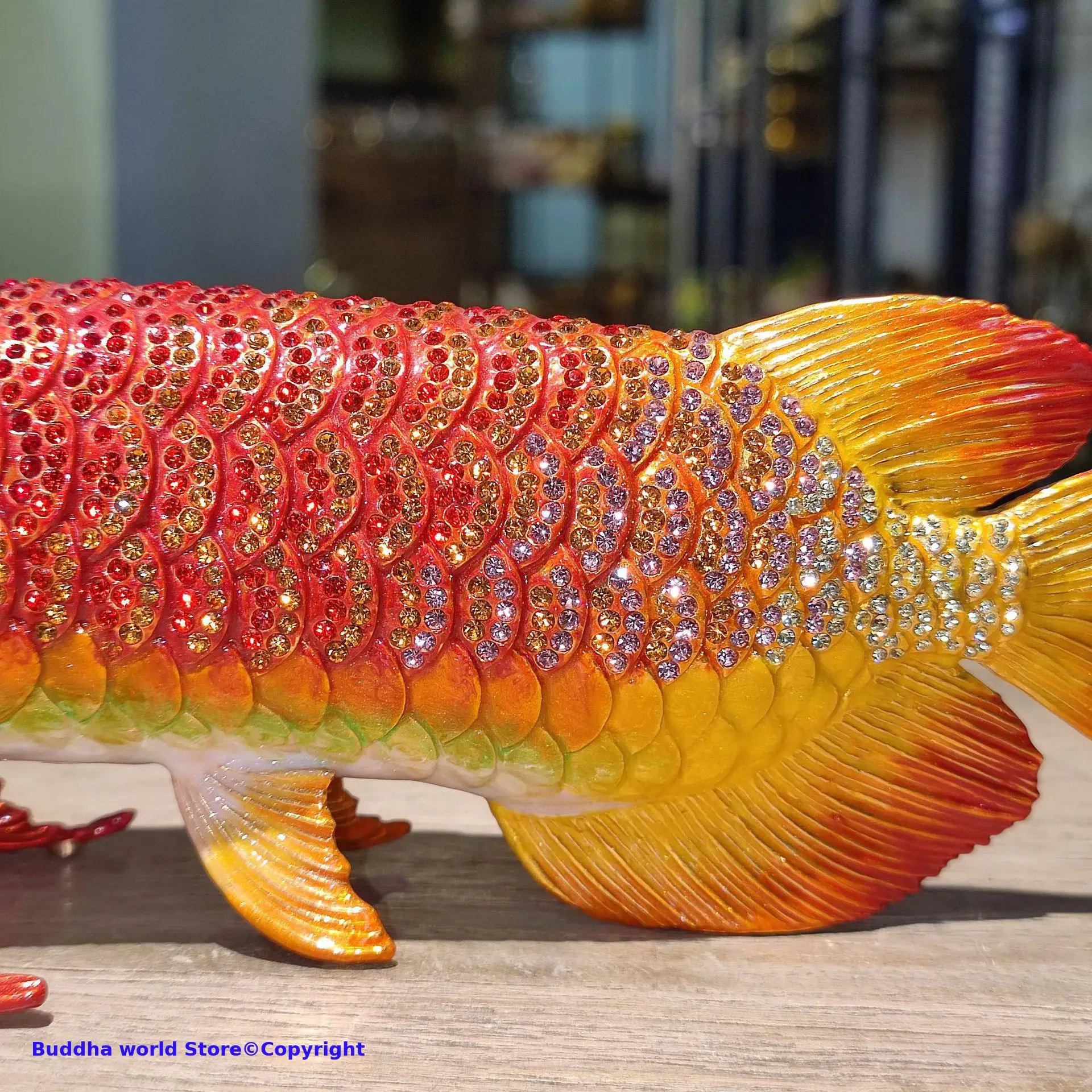 2025 NEW Geomantic omen Home Company business Decorative bring wealth money GOOD LUCK gold Dragon Arowana fish diamond Statue images - 6