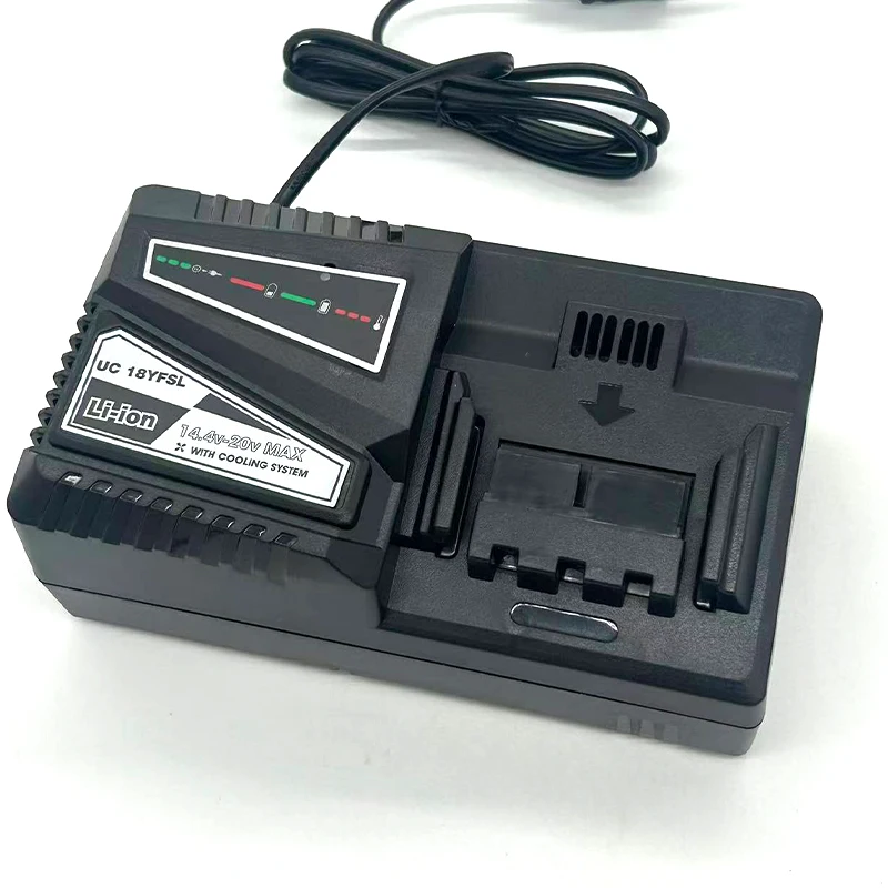 Compatible with For Hitachi BSL1815 BSL1815X BSL1415 14.4V–18V Power Tools with US/EU/UK/AU Plug UC18YSFL Li-ion Battery Charger