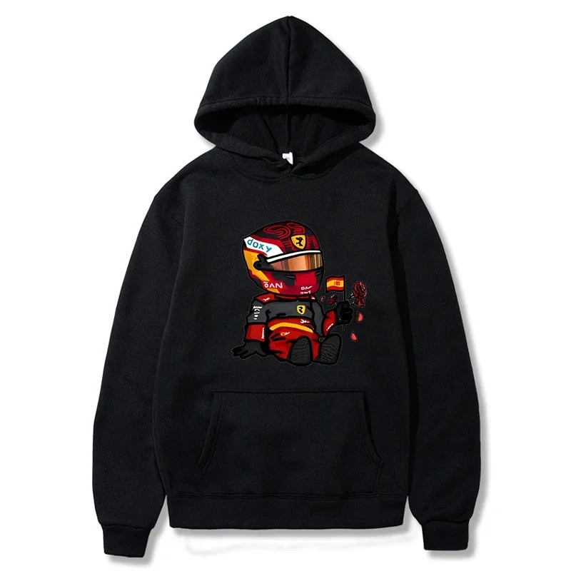 Sainz Mini F1 Hoodies for Men Games Cartoon Graphic Sweatshirts Long Sleeve Y2k Clothes Men Clothing Harajuku Streetwear Women