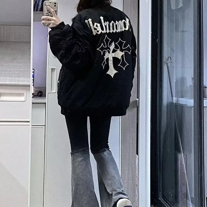 

Осень-зима, большой размер, американский джемпер, мужская модная брендовая высококачественная молодежная рабочая одежда для пар, пальто свободного покроя, цветная блузка