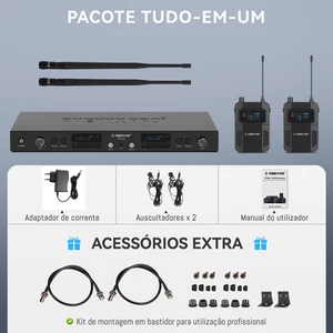 Máy thu thân xe điện trở của máy phát kim loại của hệ thống không dây kép của Monor Monor Monor Monor Monor, Tần số 2x50 10 Doanh thu chính Màn hình không dây đôi - №9