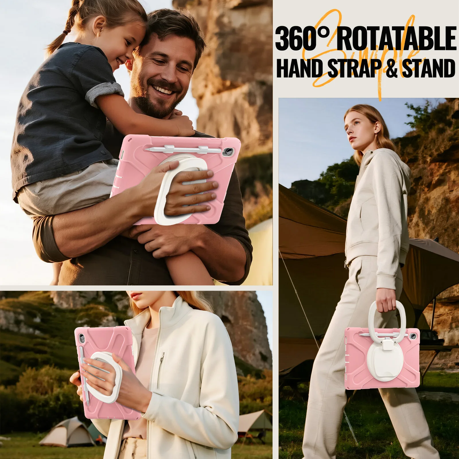 

Чехол-подставка с ручкой для Samsung Galaxy Tab S11 2025 11.0 дюймов SM-X730 X736 X736B, вращающийся на 360 градусов, с плечевым ремнем