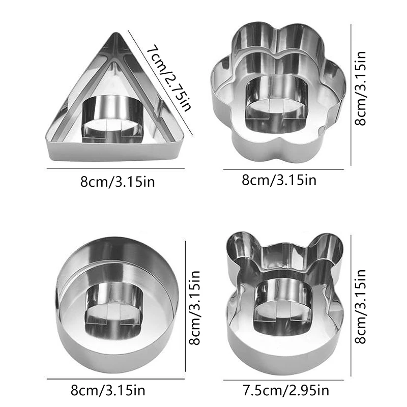 Round Stainless Steel Cake Mousse Ring With Lid Cake Decoration Tool Pastry Cake Mousse Mold Rice Ball Sushi Maker Kitchen Tool
