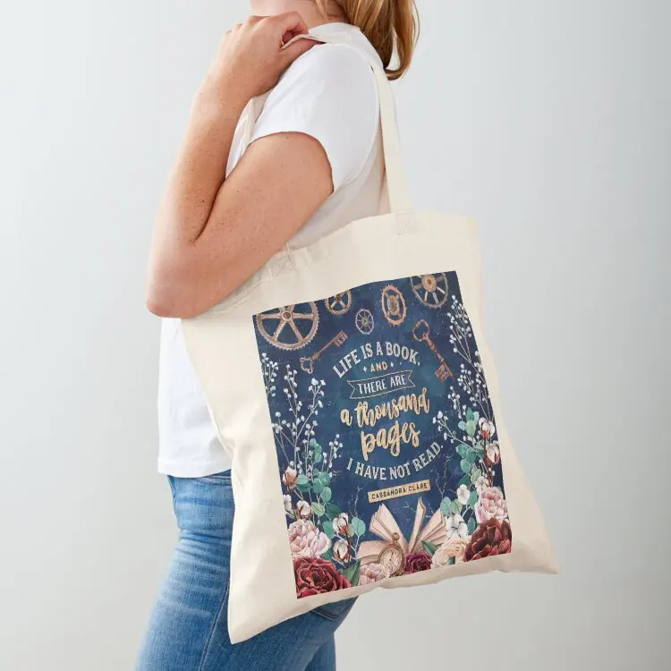 

Life is a book Tote Bag Canvas bag for women tote bag custom Portable shopping canvas tote